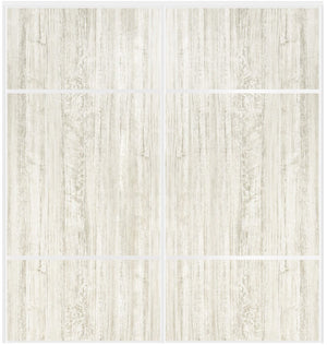 Custom Sliding White Aluminum Doors - Style 10 - 2 doors - Light Aloe Wood - Doors and Beyond