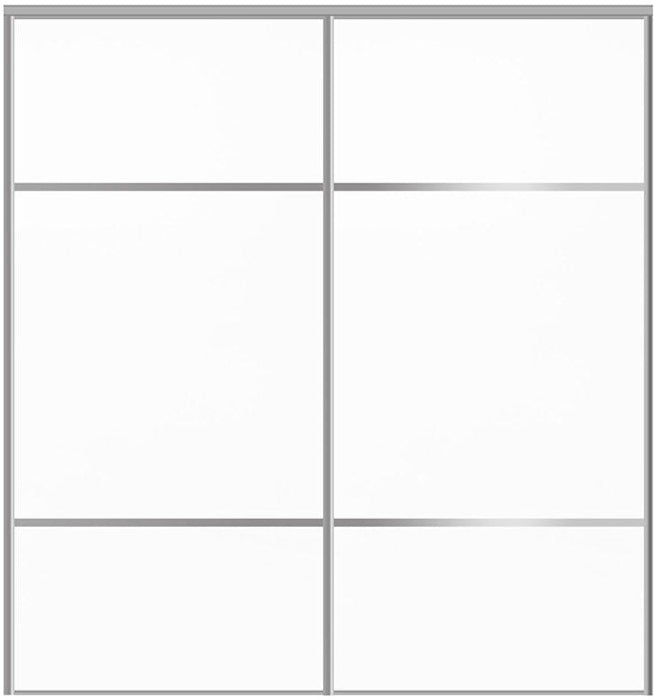 Custom Sliding Aluminum Doors - Style 10 - 2 doors - Soft White - Doors and Beyond