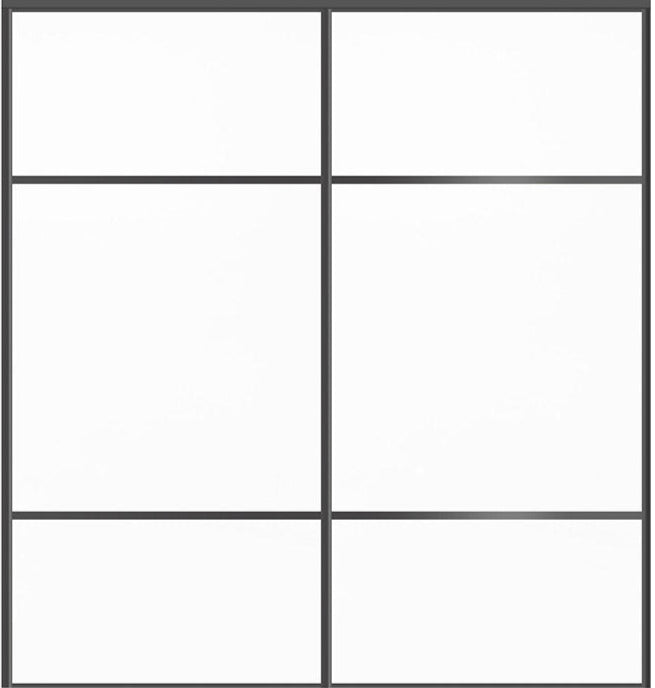 Custom Sliding Black Aluminum Doors - Style 10 - 2 doors  - Soft White - Doors and Beyond