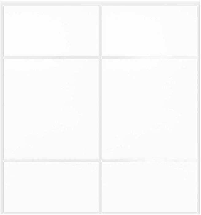 Custom Sliding White Aluminum Doors - Style 10 - 2 doors  - Soft White - Doors and Beyond