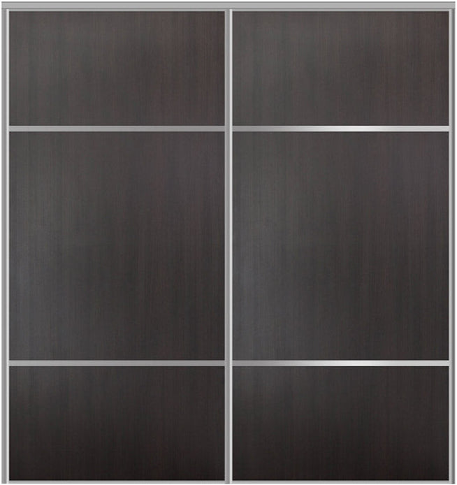 Custom Sliding Aluminum Doors - Style 10 - 2 doors  - Premium Wenge