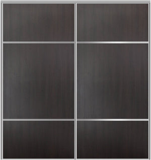 Custom Sliding Aluminum Doors - Style 10 - 2 doors - Premium Wenge - Doors and Beyond