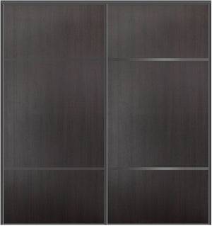 Custom Sliding Black Aluminum Doors - Style 10 - 2 doors - Premium Wenge - Doors and Beyond