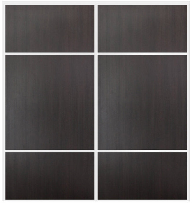 Custom Sliding White Aluminum Doors - Style 10 - 2 doors - Premium Wenge - Doors and Beyond