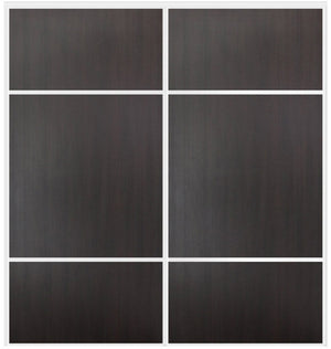 Custom Sliding White Aluminum Doors - Style 10 - 2 doors - Premium Wenge - Doors and Beyond