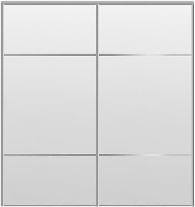 Custom Sliding Aluminum Doors - Style 10 - 2 doors  - White Drawing - Doors and Beyond