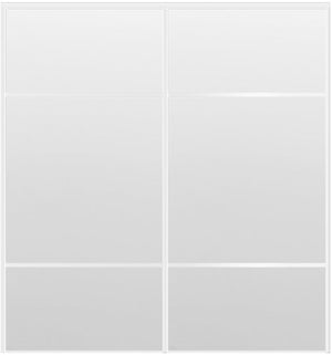 Custom Sliding White Aluminum Doors - Style 10 - 2 doors - White Drawing - Doors and Beyond