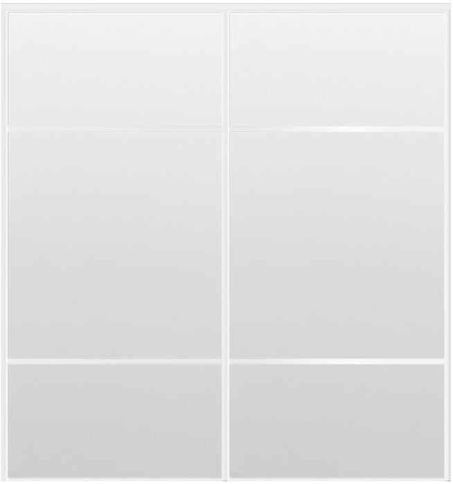 Custom Sliding White Aluminum Doors - Style 10 - 2 doors - White Drawing - Doors and Beyond