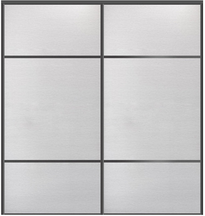Custom Sliding Black Aluminum Doors - Style 10 - 2 doors - White Wenge - Doors and Beyond
