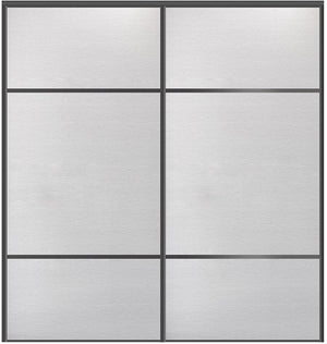 Custom Sliding Black Aluminum Doors - Style 10 - 2 doors - White Wenge - Doors and Beyond