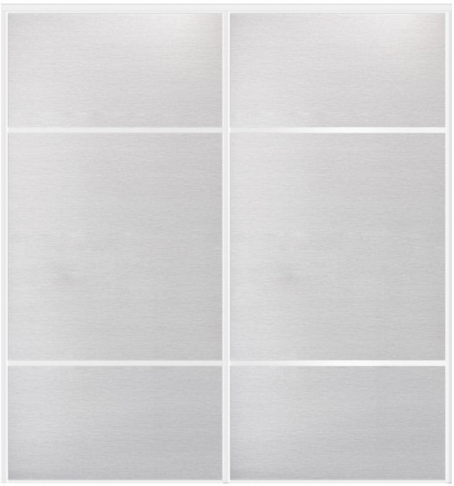 Custom Sliding White Aluminum Doors - Style 10 - 2 doors - White Wenge - Doors and Beyond