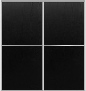 Custom Sliding Aluminum Doors - Style 02 - 2 doors  - Black Ash - Doors and Beyond