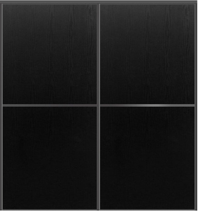 Custom Sliding Black Aluminum Doors - Style 02 - 2 doors  - Black Ash - Doors and Beyond