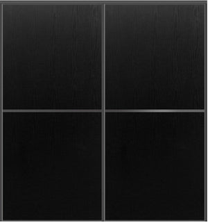 Custom Sliding Black Aluminum Doors - Style 02 - 2 doors  - Black Ash - Doors and Beyond