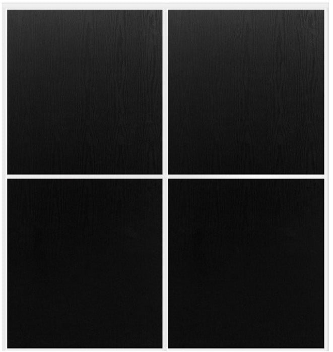 Custom Sliding White Aluminum Doors - Style 02 - 2 doors  - Black Ash