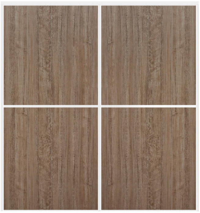 Custom Sliding White Aluminum Doors - Style 02 - 2 doors  - Dark Aloe Wood