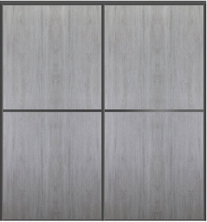 Custom Sliding Black Aluminum Doors - Style 02 - 2 doors  - Light Gray - Doors and Beyond