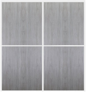 Custom Sliding White Aluminum Doors - Style 02 - 2 doors  - Light Gray - Doors and Beyond
