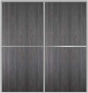 Custom Sliding Aluminum Doors - Style 02 - 2 doors  - Swiss Elm - Doors and Beyond