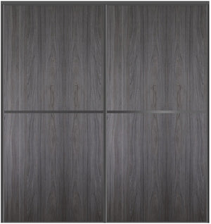 Custom Sliding Black Aluminum Doors - Style 02 - 2 doors  - Swiss Elm - Doors and Beyond