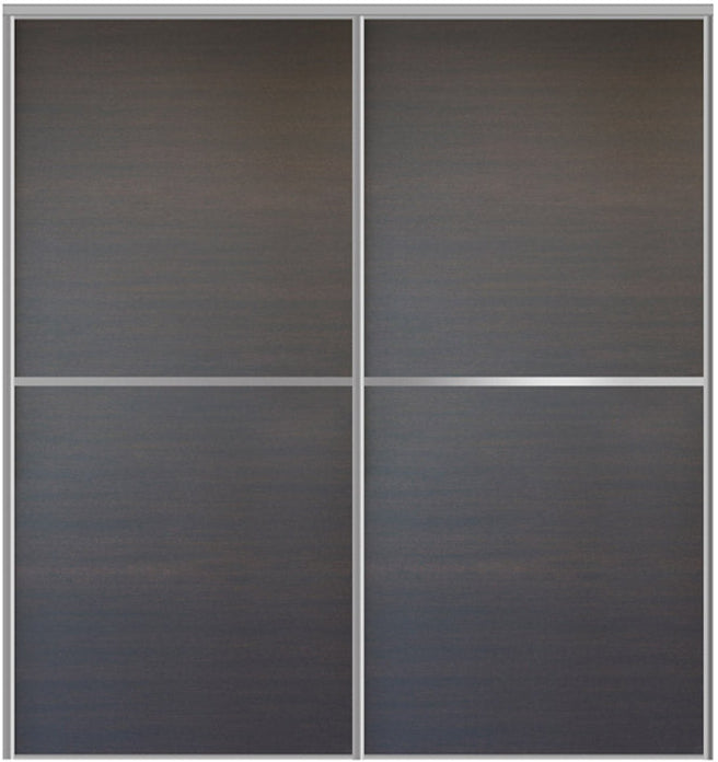 Custom Sliding Aluminum Doors - Style 02 - 2 doors  - Japan Oak