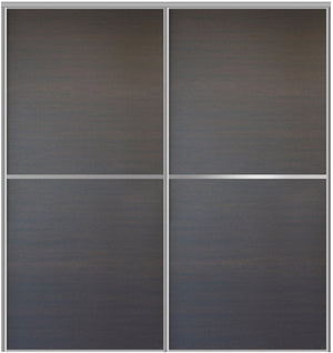 Custom Sliding Aluminum Doors - Style 02 - 2 doors  - Japan Oak - Doors and Beyond