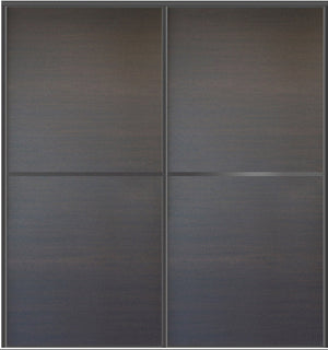 Custom Sliding Black Aluminum Doors - Style 02 - 2 doors  - Japan Oak - Doors and Beyond