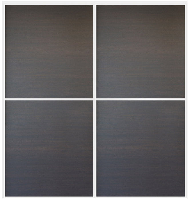 Custom Sliding White Aluminum Doors - Style 02 - 2 doors  - Japan Oak - Doors and Beyond