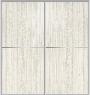 Custom Sliding Aluminum Doors - Style 02 - 2 doors  - Light Aloe Wood - Doors and Beyond