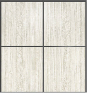 Custom Sliding Black Aluminum Doors - Style 02 - 2 doors - Light Aloe Wood - Doors and Beyond