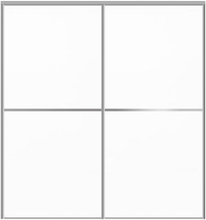 Custom Sliding Aluminum Doors - Style 02 - 2 doors  - Soft White - Doors and Beyond