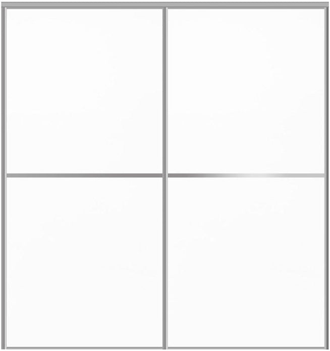 Custom Sliding Aluminum Doors - Style 02 - 2 doors  - Soft White - Doors and Beyond