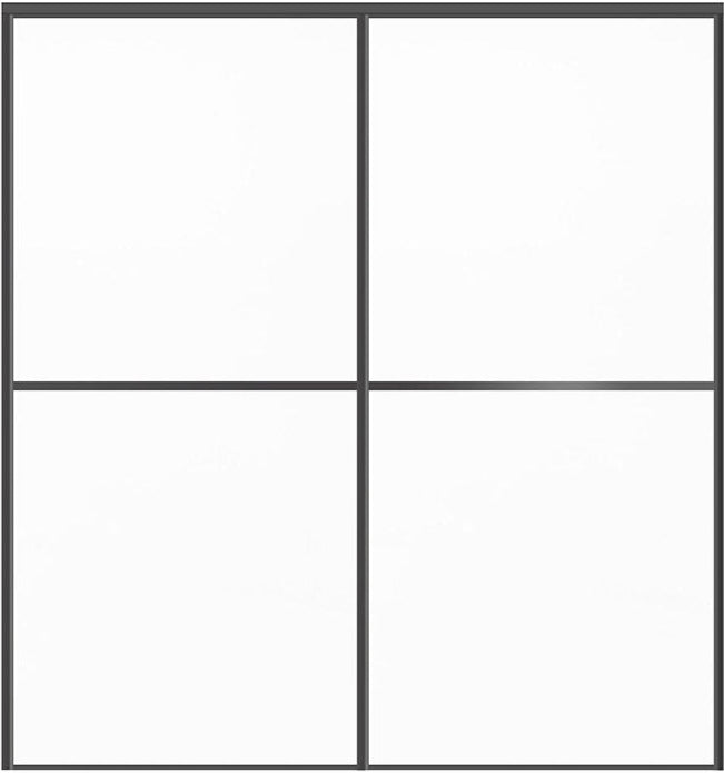 Custom Sliding Black Aluminum Doors - Style 02 - 2 doors  - Soft White - Doors and Beyond