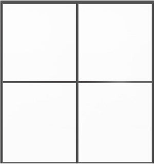 Custom Sliding Black Aluminum Doors - Style 02 - 2 doors  - Soft White - Doors and Beyond