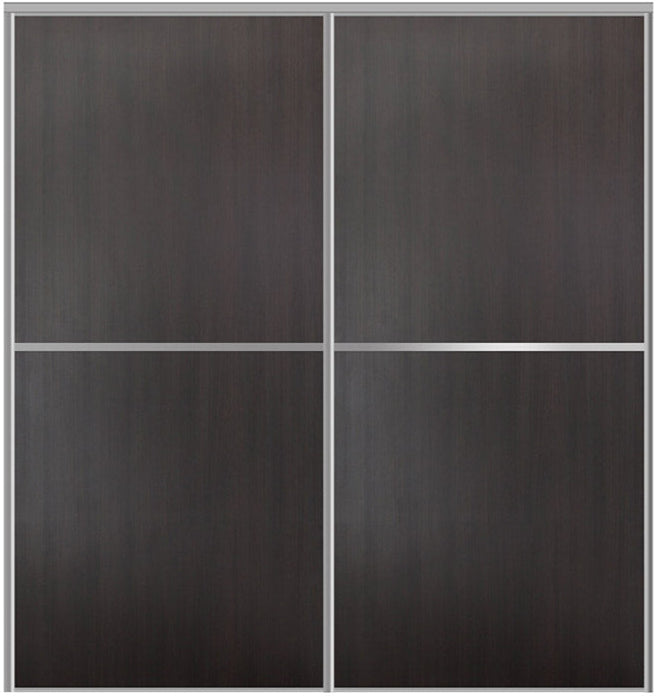 Custom Sliding Aluminum Doors - Style 02 - 2 doors  - Premium Wenge - Doors and Beyond