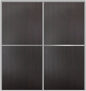 Custom Sliding Aluminum Doors - Style 02 - 2 doors  - Premium Wenge - Doors and Beyond