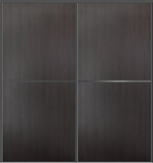Custom Sliding Black Aluminum Doors - Style 02 - 2 doors - Premium Wenge - Doors and Beyond