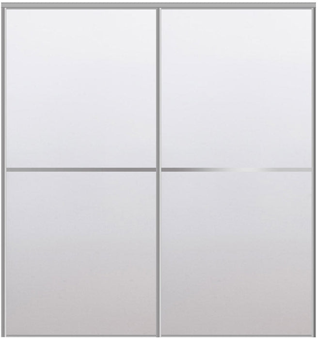 Custom Sliding Aluminum Doors - Style 02 - 2 doors  - White Drawing - Doors and Beyond