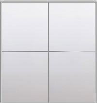 Custom Sliding Aluminum Doors - Style 02 - 2 doors  - White Drawing - Doors and Beyond