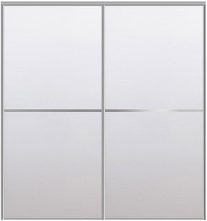 Custom Sliding Aluminum Doors - Style 02 - 2 doors  - White Drawing - Doors and Beyond