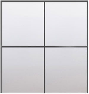 Custom Sliding Black Aluminum Doors - Style 02 - 2 doors - White Drawing - Doors and Beyond