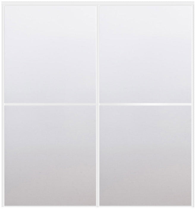 Custom Sliding White Aluminum Doors - Style 02 - 2 doors - White Drawing - Doors and Beyond