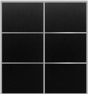 Custom Sliding Aluminum Doors - Style 03 - 2 doors  - Black Ash - Doors and Beyond