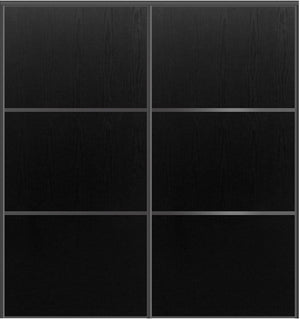 Custom Sliding Black Aluminum Doors - Style 03 - 2 doors  - Black Ash - Doors and Beyond