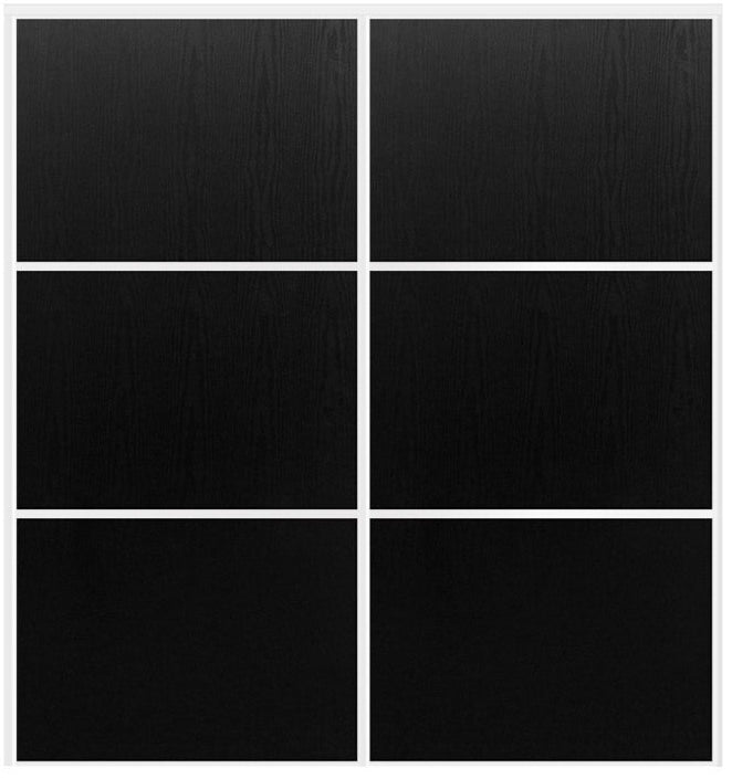 Custom Sliding White Aluminum Doors - Style 03 - 2 doors  - Black Ash