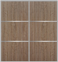 Custom Sliding Aluminum Doors - Style 03 - 2 doors  - Dark Aloe Wood - Doors and Beyond