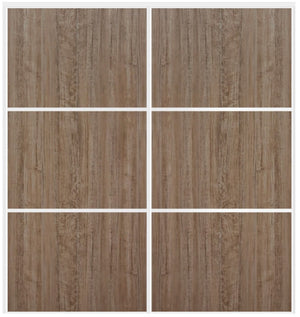 Custom Sliding White Aluminum Doors - Style 03 - 2 doors - Dark Aloe Wood - Doors and Beyond