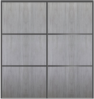 Custom Sliding Black Aluminum Doors - Style 03 - 2 doors  - Light Gray - Doors and Beyond