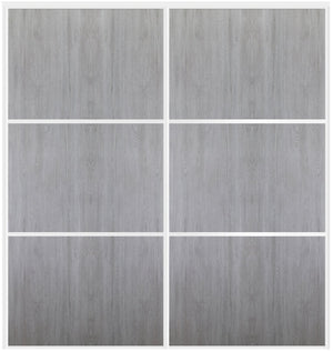 Custom Sliding White Aluminum Doors - Style 03 - 2 doors  - Light Gray - Doors and Beyond