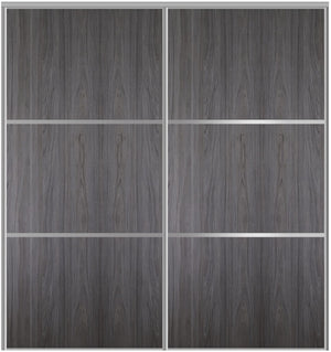 Custom Sliding Aluminum Doors - Style 03 - 2 doors  - Swiss Elm - Doors and Beyond